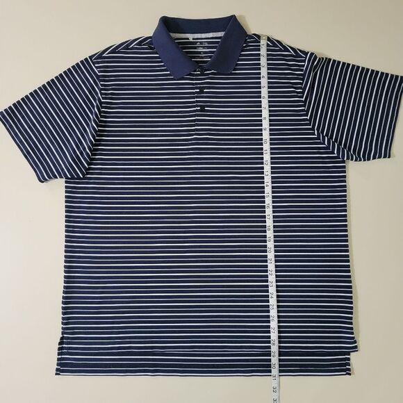Adidas Golf Men's Classic Navy Stripe Polo Shirt Top - Picture 5 of 12